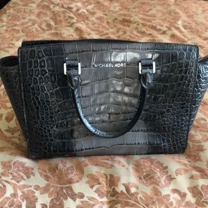 Michael Kors leather snake skin pattern bag.